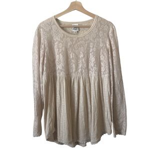 Ivy Jane Cream Long Sleeve Lace Tunic
